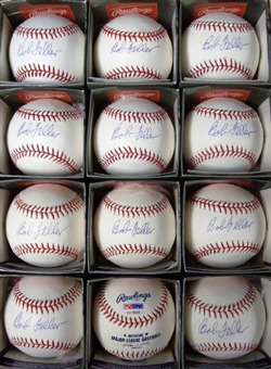 Dozen (12)  Bob Feller Autographed balls